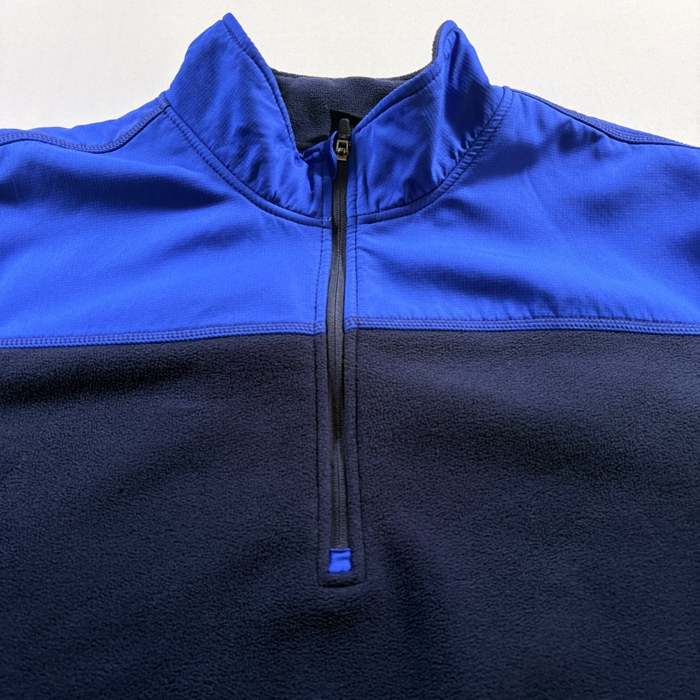 Starter Quarter Zip Fleece Pullover Mens 2XL Navy Blue Mock Neck Active Jacket